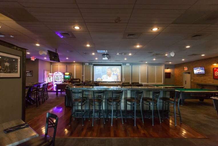 Dine inside or check out the outdoor patio by the lake 