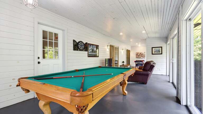 Have fun in the game room downstairs