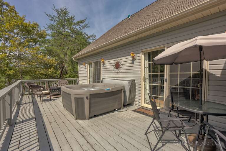 Outdoor relaxation by the hot tub