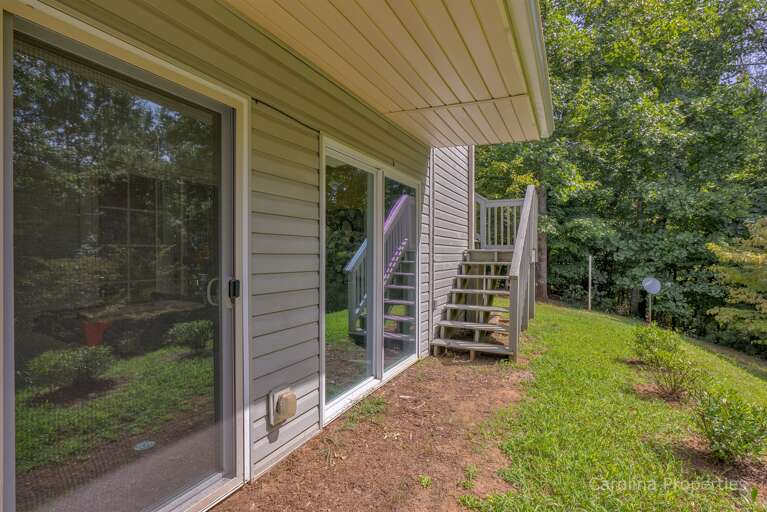 Outdoor stair access to the deck summer view