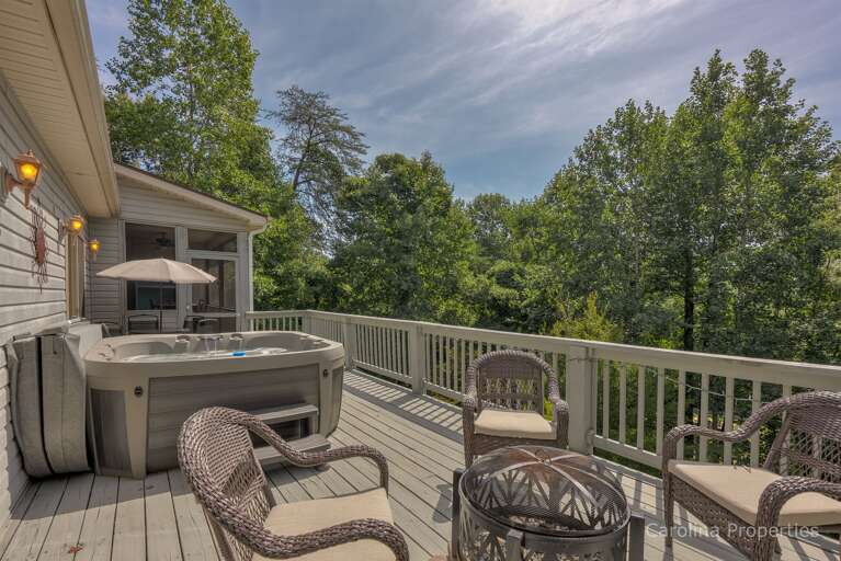 Outdoor relaxation by the hot tub