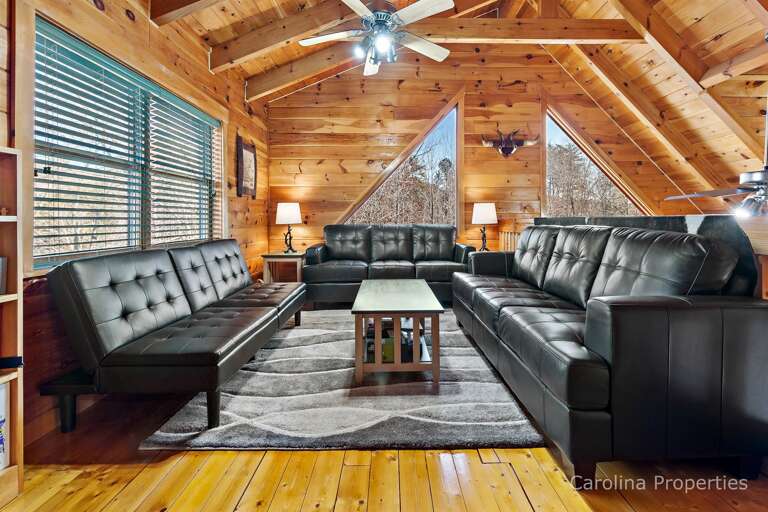 Cozy seating in the loft