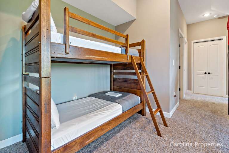 Bunk bed set in the lower level open area