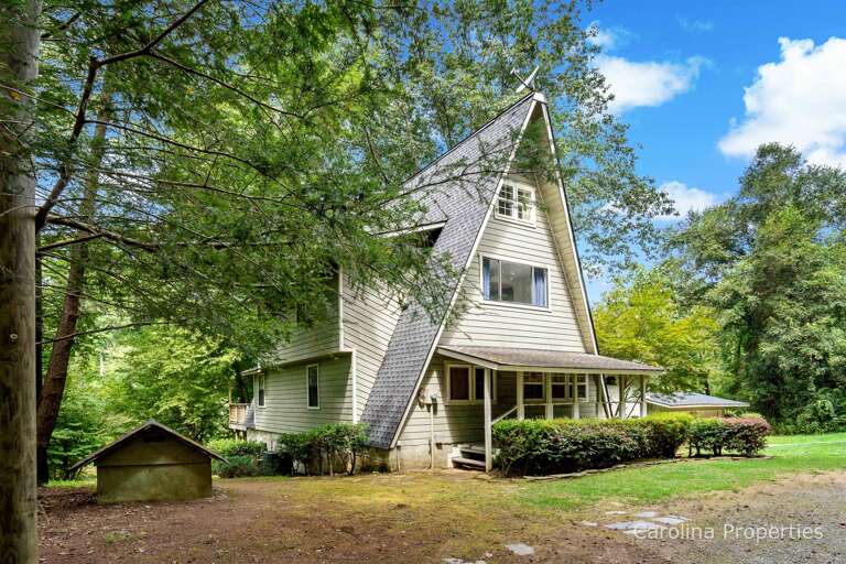 The home sits back off the road on 2 acres.