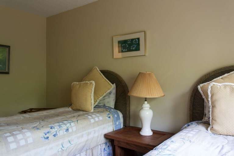 The second bedroom has 2 twin beds. The second bedroom has 2 twin beds.