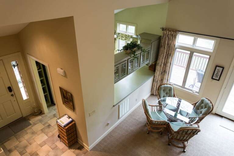 You can also see the entry and part of the kitchen from this vantage point.