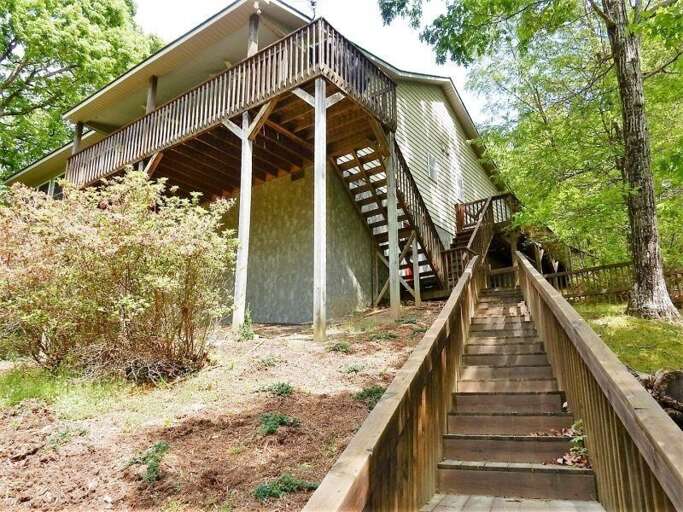 As lovely as the house is, here it is about being on the lake. Just head down the steps.