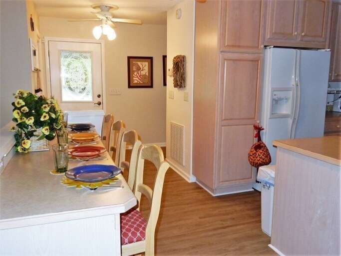 There is plenty of storage space in the kitchen. There is plenty of storage space in the kitchen.