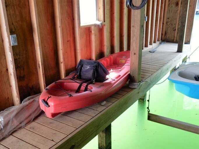 There are also a couple of kayaks for enjoying the lake. There are also a couple of kayaks for enjoying the lake.