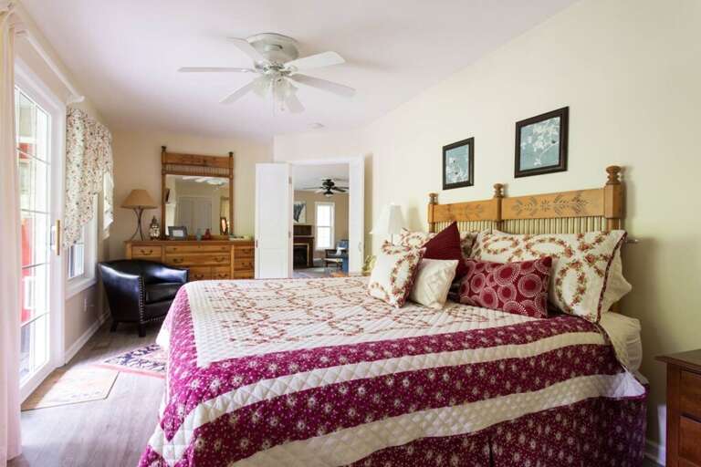 From the king bed suite you can easily enter the living area.