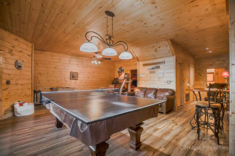 Awesome game room with air hockey, pool table, and more Awesome game room with air hockey, pool table, and more