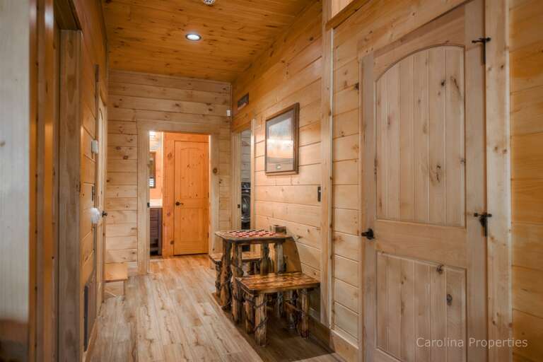 Checker table in lower level hall