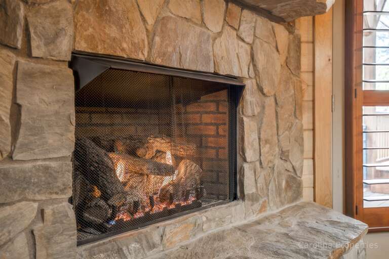 Gas fireplace in the family room to take the chill off cold nights