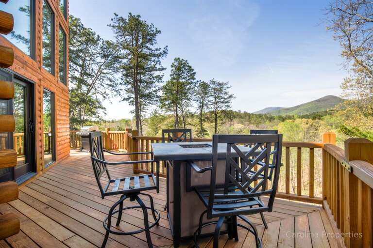 Fire table on main level deck Fire table on main level deck