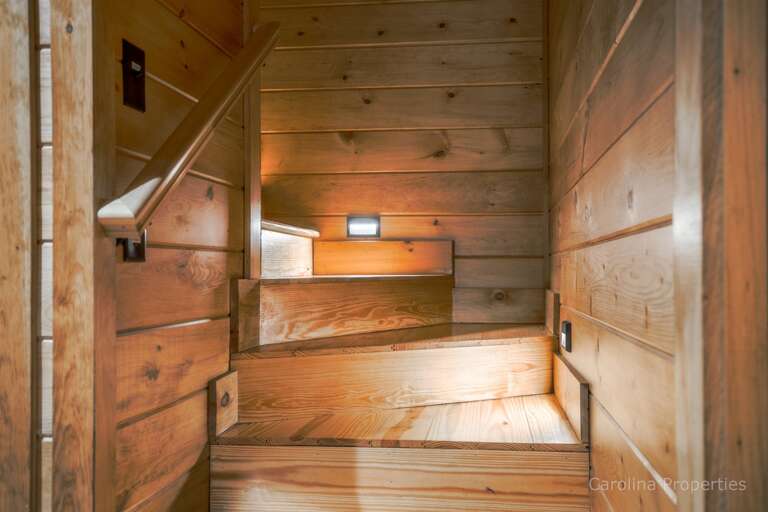 Head down the stairs to the epic game room in the lower level