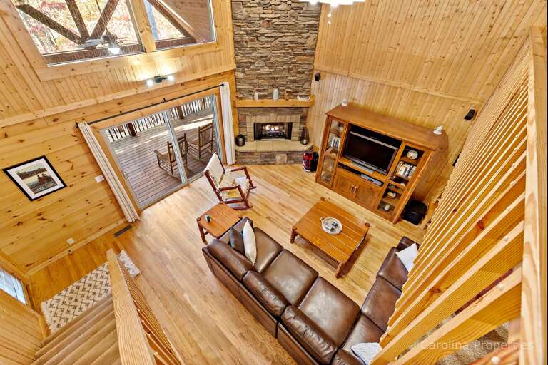 Aerial view of the living room