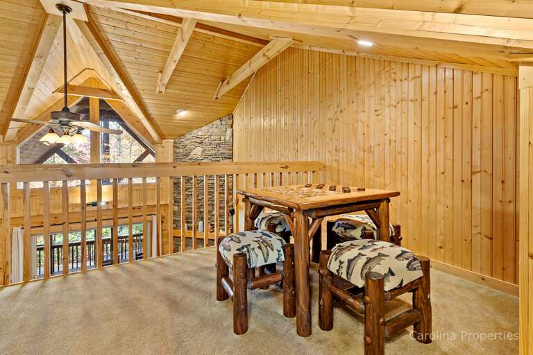 Checkers table on the loft