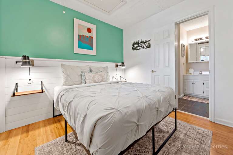 Upper-level bedroom with queen bed