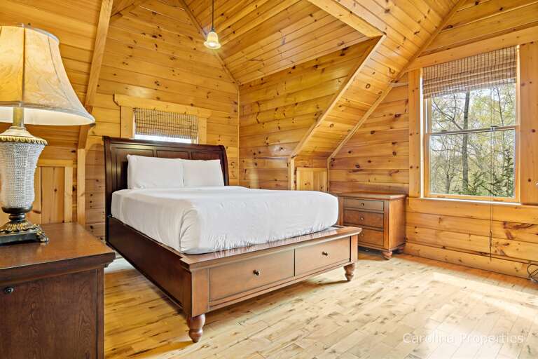 The first of two upstairs bedrooms.