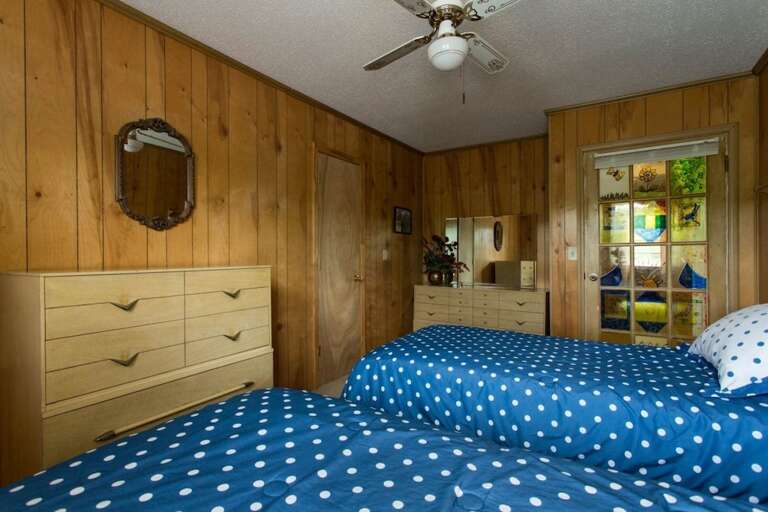 There are bureaus for storage.