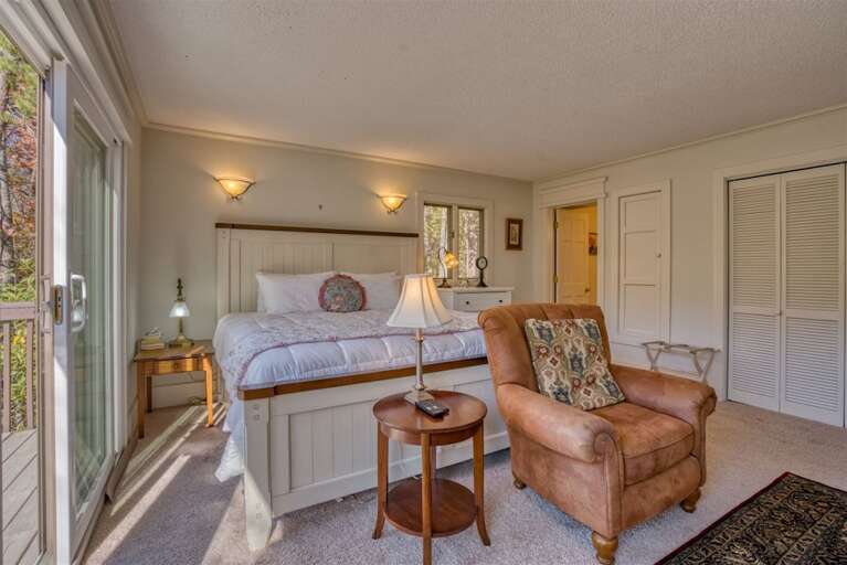 Cozy king size bed with the perfect views of the outdoors