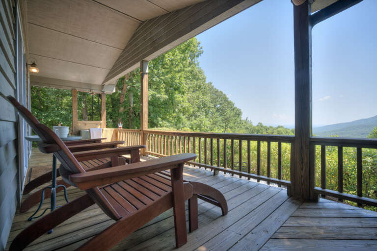 Relax on the deck and take in the mountain views
