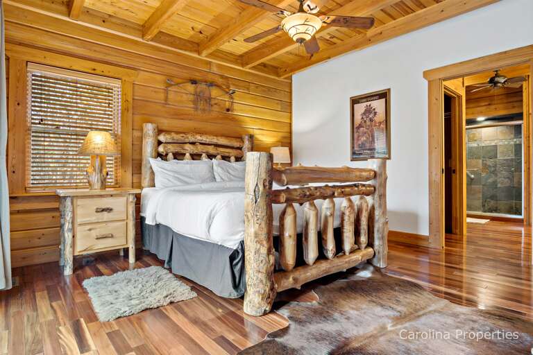 Main floor bedroom with king sized bed