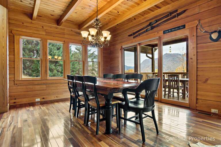 Dining table with seating for 8