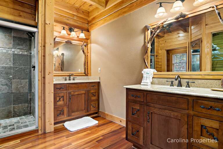 Bathroom attached to the main floor bedroom