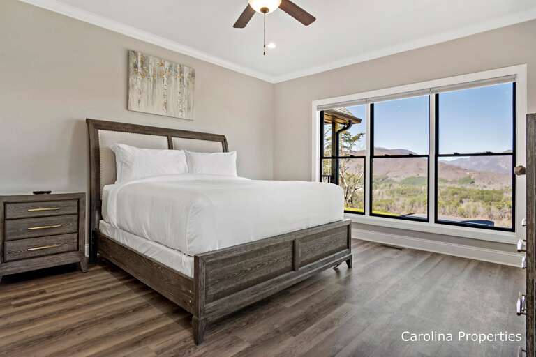 Large windows let in natural lighting