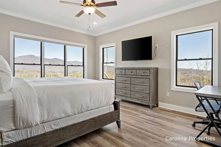 Dresser and TV in the king bedroom