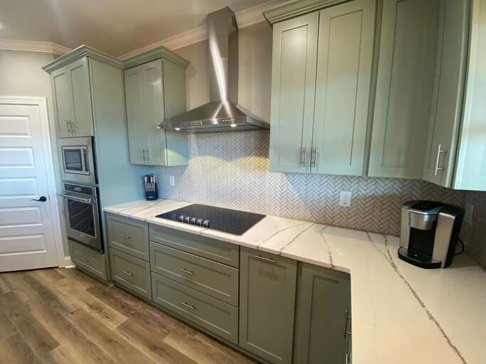 Flat-top stove with hood