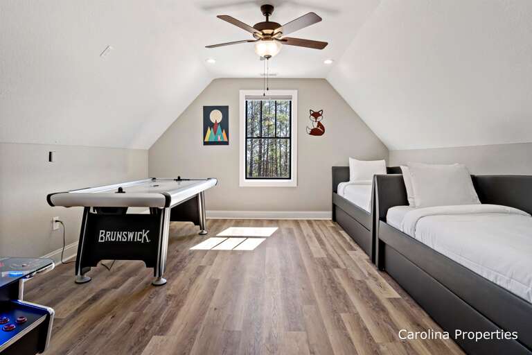 Upstairs bonus room with games and additional sleeping