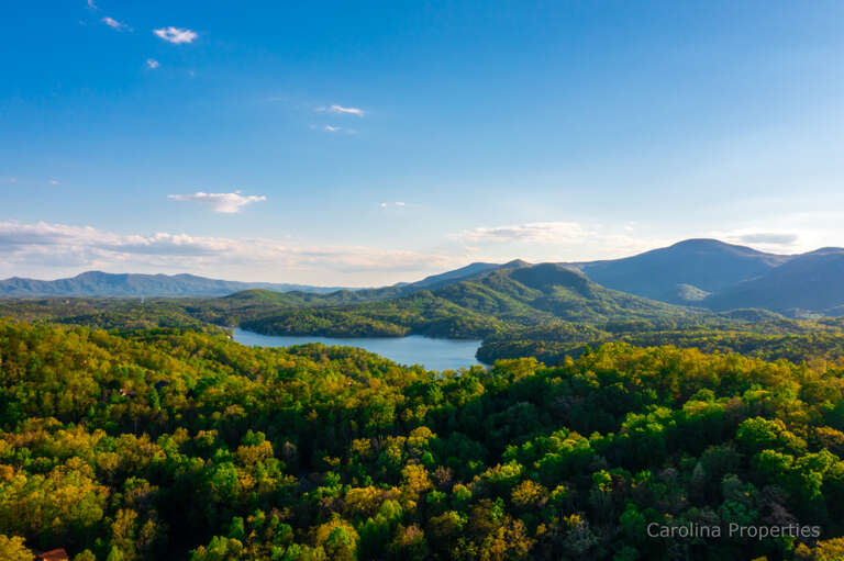 Stunning view of our beautiful Lake Lure area from above tree line