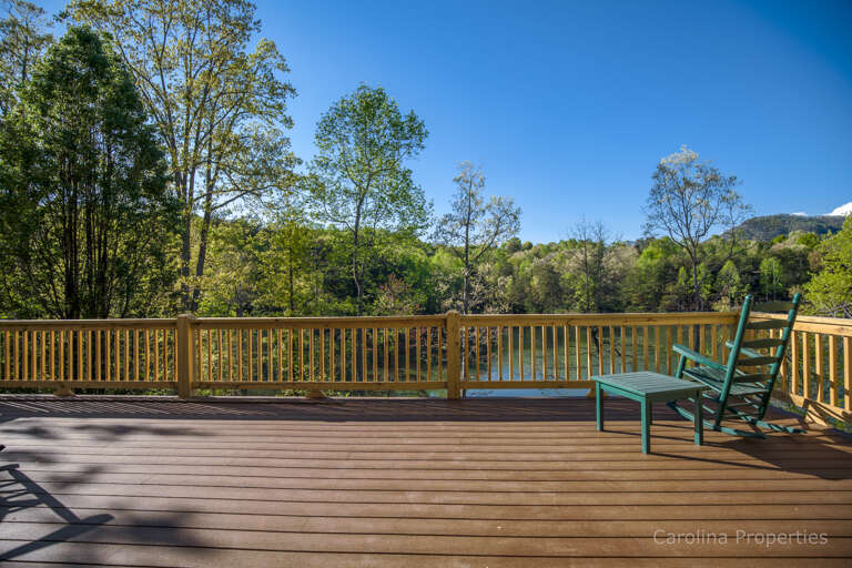Main level deck overlooking Shumont Lake Main level deck overlooking Shumont Lake