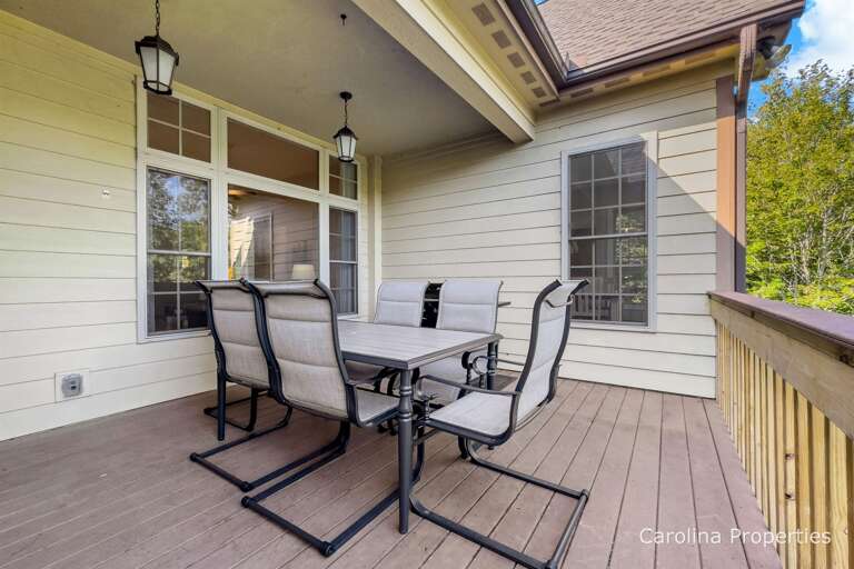Table with seating for 6 on main level deck