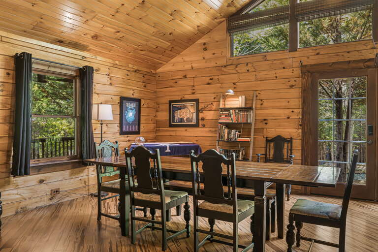 Spacious dining area with seating for six