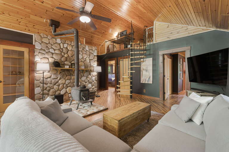 View of the loft from the living area