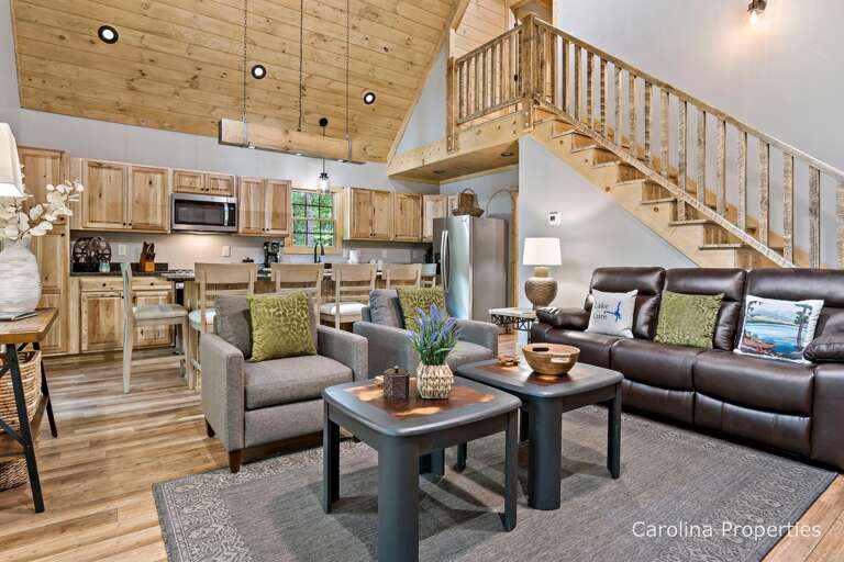 Sophisticated, chic, open-concept interior