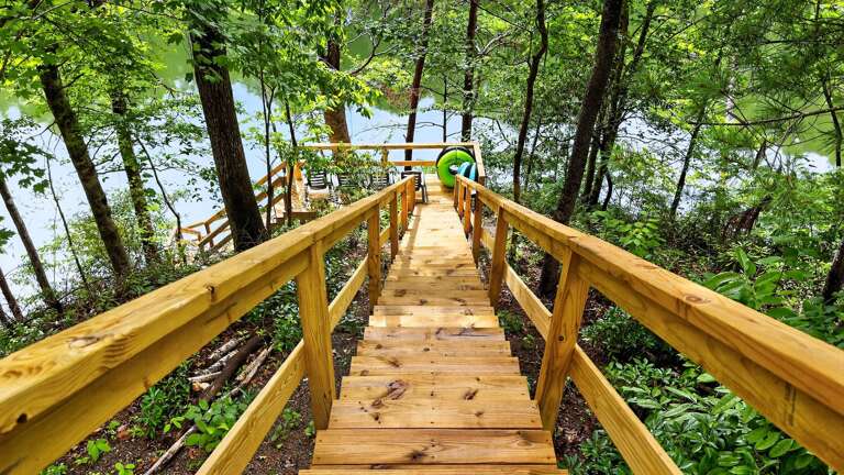 Stairs down to the lake.