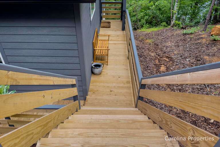 Stairs down to the home