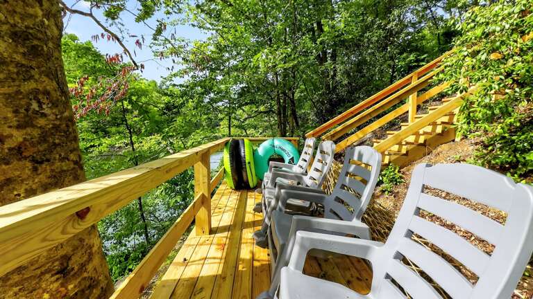 Sit by the lake with a cup of coffee.