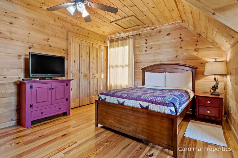 Private bedroom upstairs with Full size bed and TV