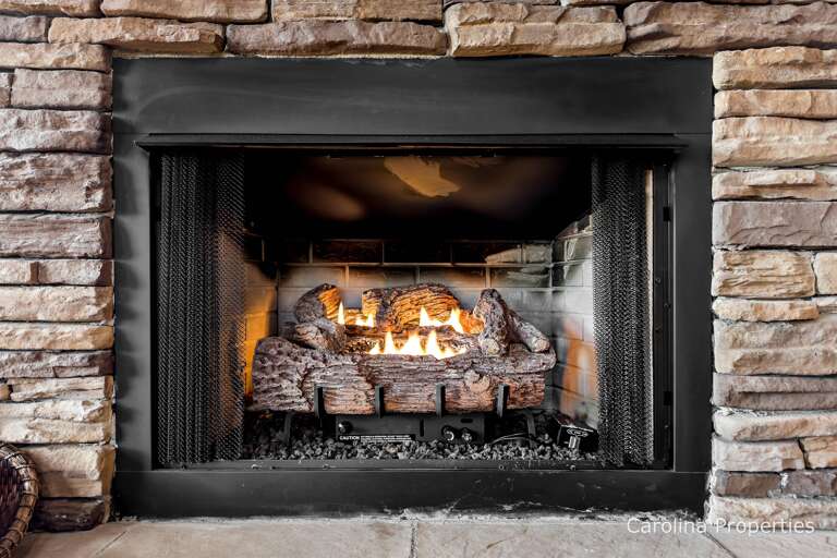 Cozy up in front of the fireplace