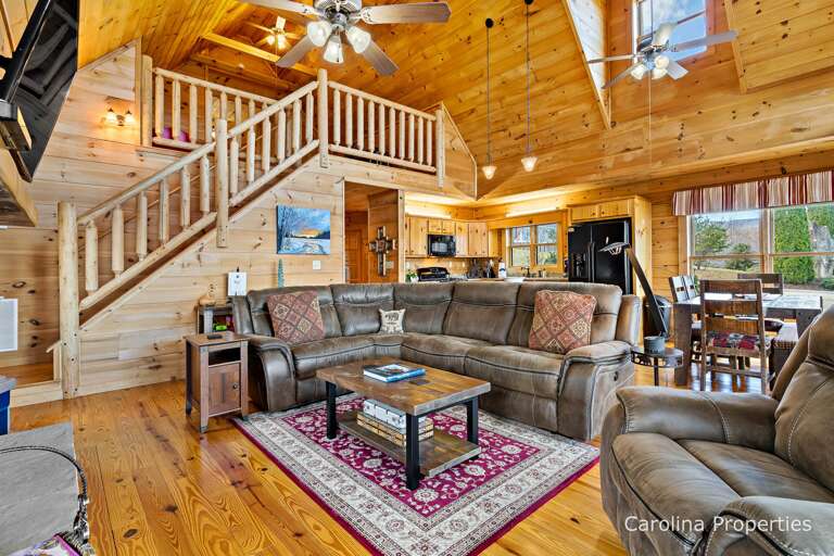 Take the staircase up to the open loft