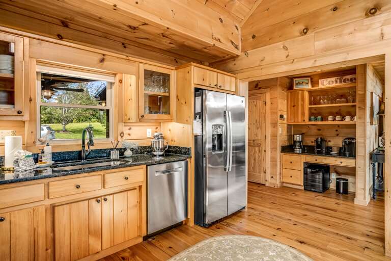 Stainless steel appliances throughout the main level kitchen.