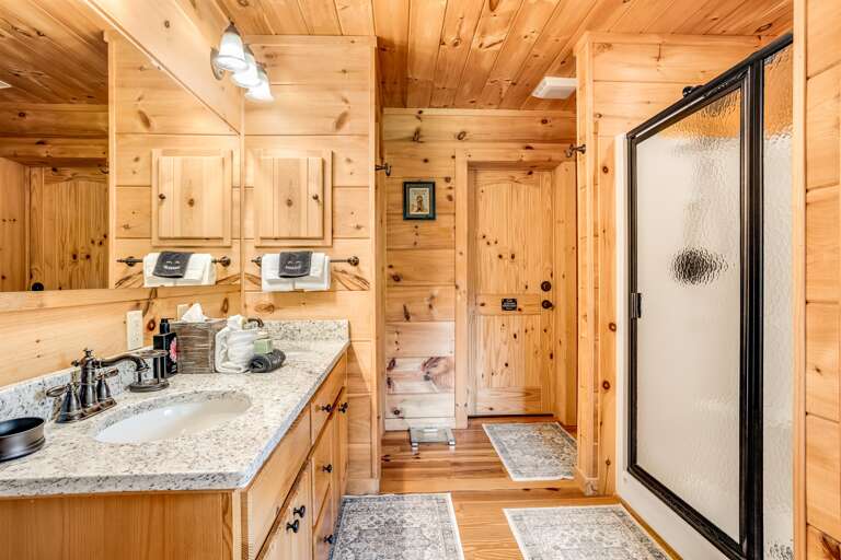 Master bathroom with walk in shower