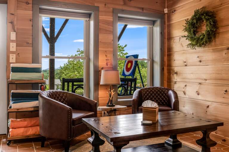 Seating area in the lower level