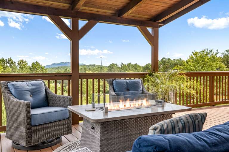 Fire table on the main level deck