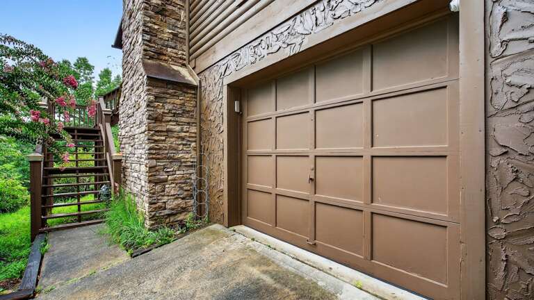 Head up the stairs to find the front door